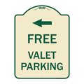Signmission Free Valet Parking with Left Arrow Heavy-Gauge Aluminum Architectural Sign, 24" x 18", TG-1824-23943 A-DES-TG-1824-23943